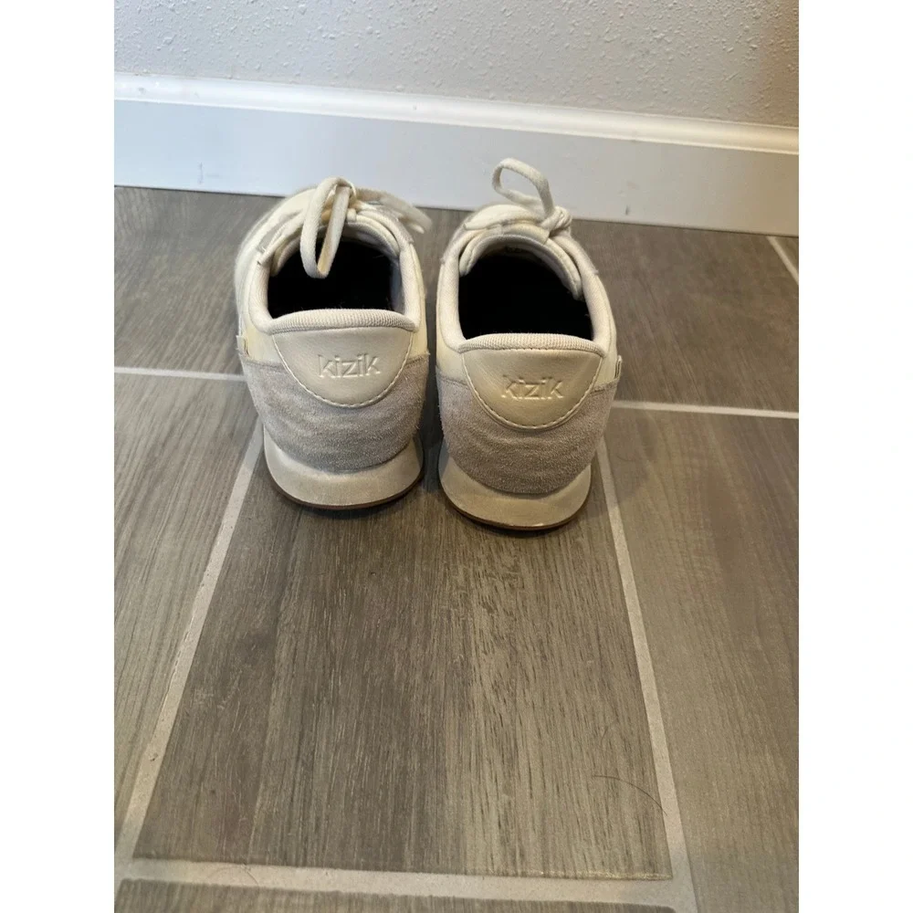 Kizik Milan Hands-Free Sneakers Womens 8 Eggshell‎ Ivory Suede Nylon